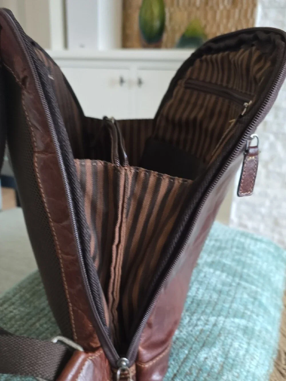 Jack Georges Small Brown Leather Backpack — Men